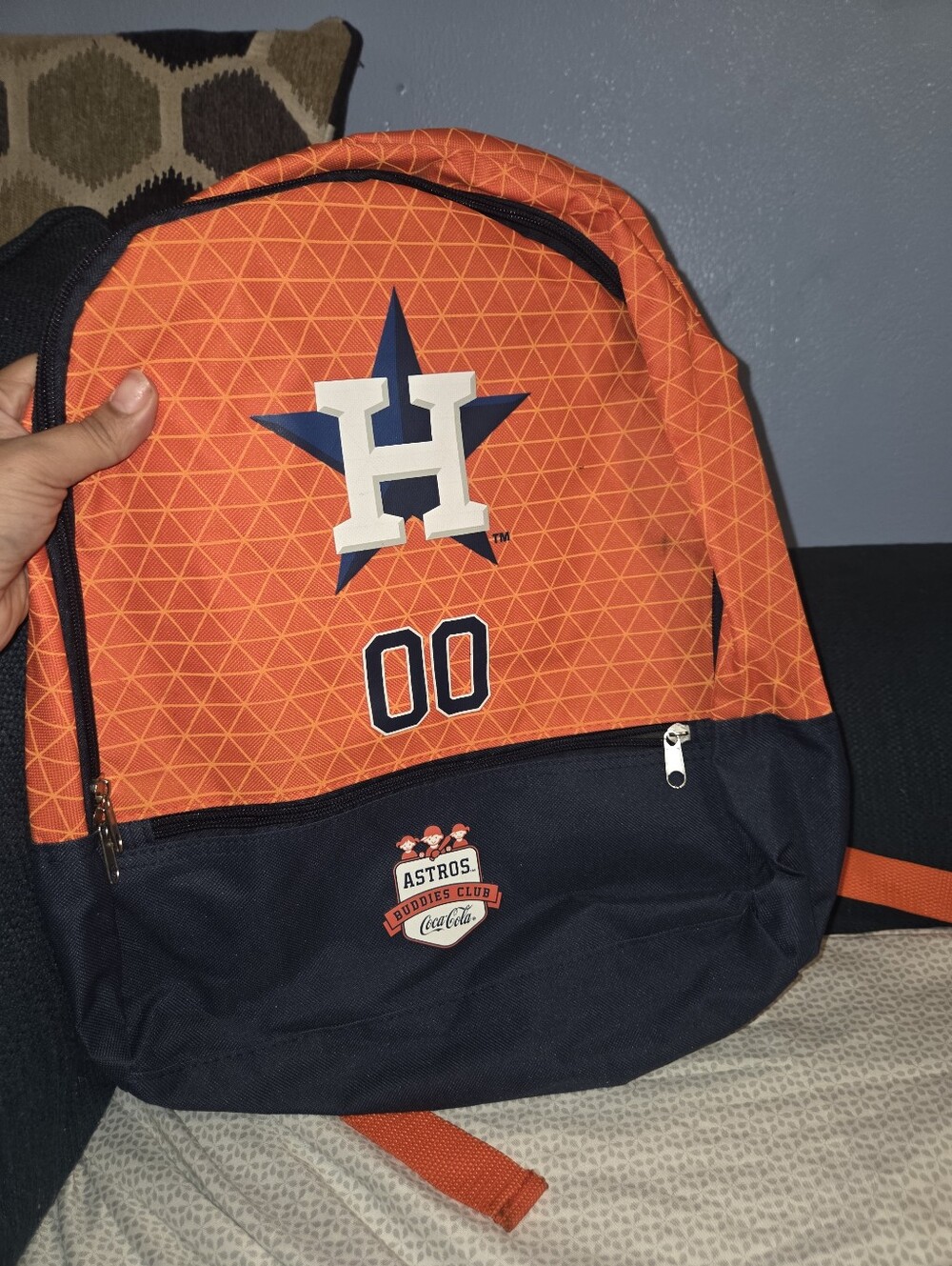 ASTROS Orange and Navy Team Backpack